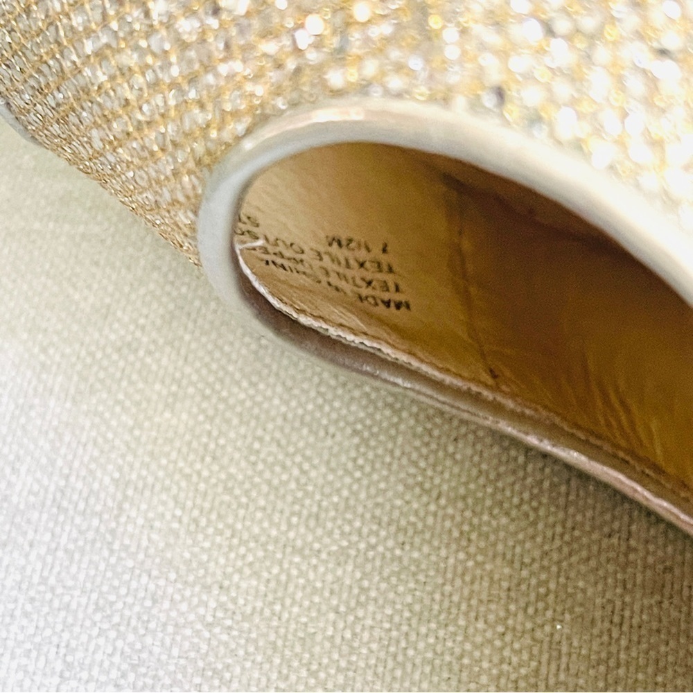 Michael Kors MK Women’s Silver Glitter Peep Toe Heels Shoes Size 7.5M - Picture 11 of 12